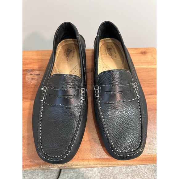 GH Bass Other - GH Bass Mens Monte Pebble Grain Black Leather Driving Moccasins Loafers 11 GUC